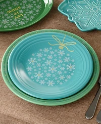 Fiesta Turquoise Snowflakes Luncheon 9" Ornament Plate, Exclusively at Macy's