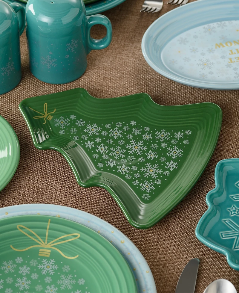 Fiesta Jade Snowflakes Tree Shaped Ornament Plate, Exclusively at Macy's