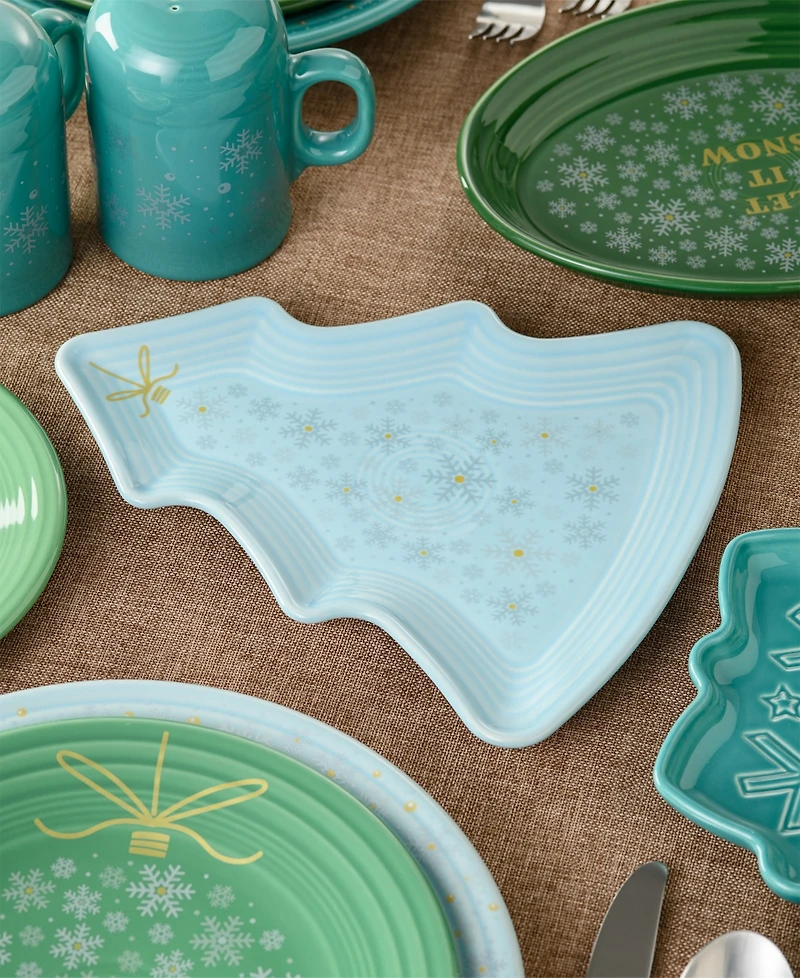 Fiesta Sky Snowflakes Tree Shaped 8.75" Ornament Plate, Exclusively at Macy's