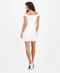 Guess Womens Off The Shoulder Alexis Bandage Top High Waisted Mini Skirt