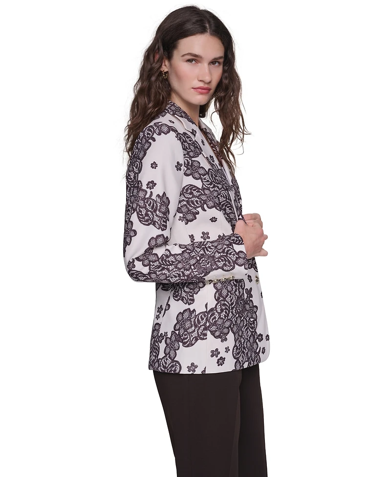 Karl Lagerfeld Paris Petite Floral Lace Blazer