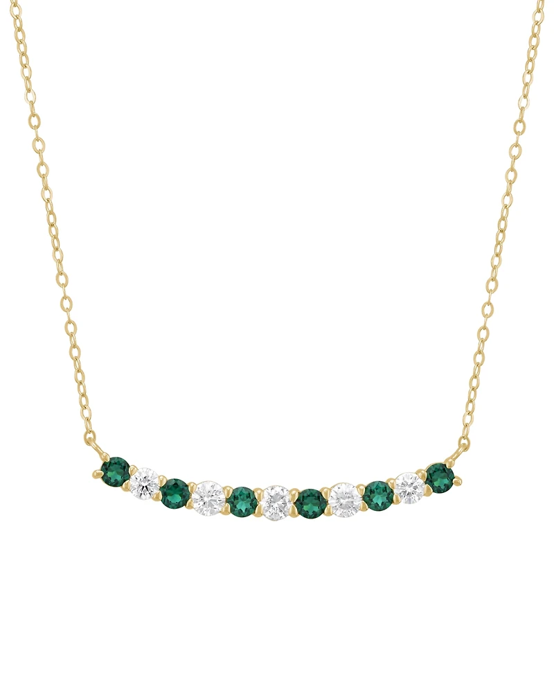 Grown With Love Lab-Grown Sapphire (7/8 ct. t.w.) & Diamond (5/8 Necklace 10k White Gold (Also Available Ruby Emerald)