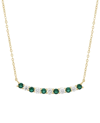 Grown With Love Lab-Grown Sapphire (7/8 ct. t.w.) & Diamond (5/8 Necklace 10k White Gold (Also Available Ruby Emerald)