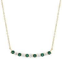 Grown With Love Lab-Grown Sapphire (7/8 ct. t.w.) & Diamond (5/8 Necklace 10k White Gold (Also Available Ruby Emerald)
