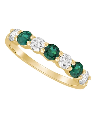 Grown With Love Lab-Grown Sapphire (3/8 ct. t.w.) & Diamond (1/2 Ring 10k White Gold (Also Available Emerald)