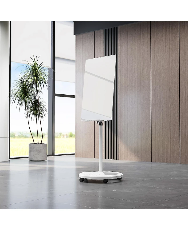 Yobtop Removable Adjustable Height Glass Whiteboard