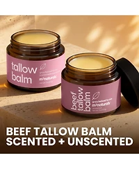 M3 Beef Tallow Balm Bundle, Scented and Unscented, Grass-Fed Beef Tallow, Honey and Olive Oil, 2 x 2 oz