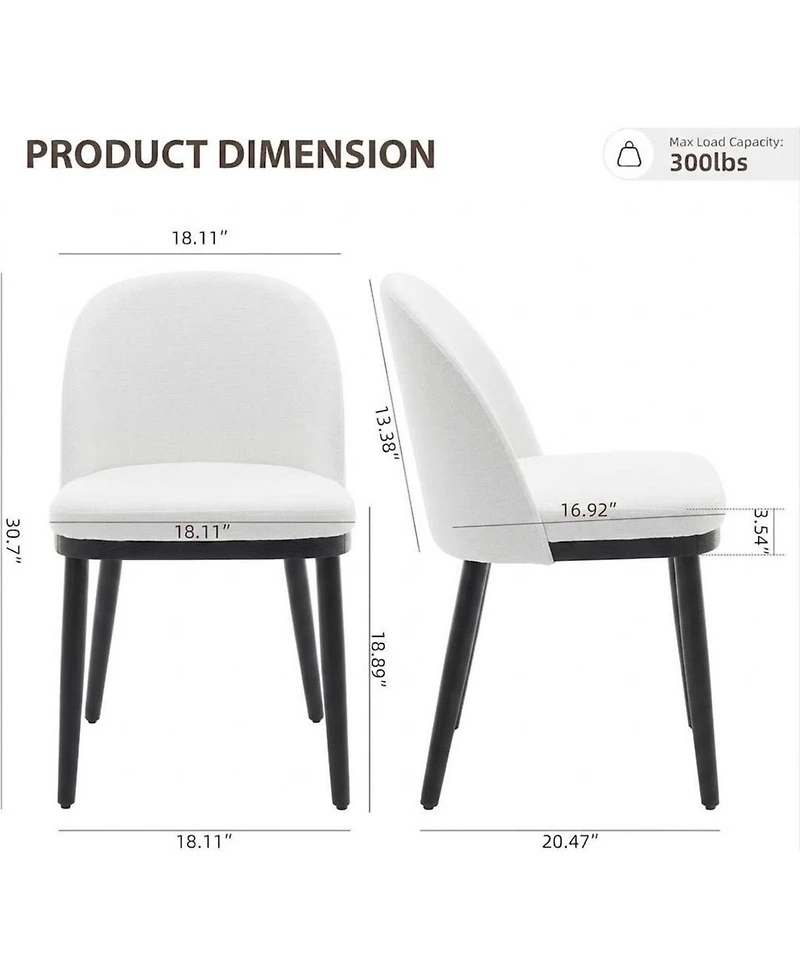 Gaomon Wooden Dining Chairs Set of 4,Upholstered Kitchen Dining Room Chair,Modern Linen Fabric hollowed out Dinner Chair with Leveling Feet