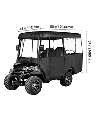 Sugift Visible Full-Enclosure 2 Plus2/4 Passenger Golf Cart Cover 420D Waterproof Fabric