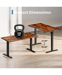 homfan 47"x24" Electric Sit-Stand Desk, 2-Fold Top, Height Adjustable