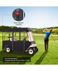 Sugift Polyester Golf Cart Driving Enclosure Cover for 4-Seat Carts