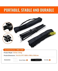 Sugift Adjustable Height Foldable Multi-Sport Net Set with Poles Stand and Carry Bag