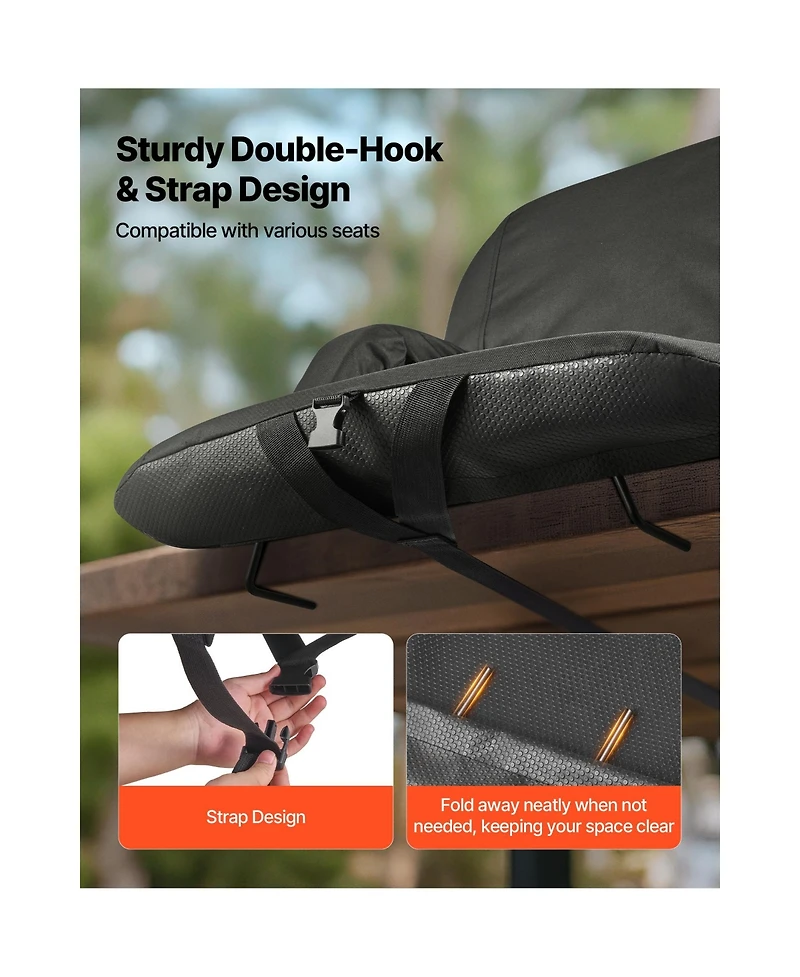 Sugift 6 Adjustable Angle Wide Stadium Seat 2.9in Cushion Padded Chair with Armrest Back Support