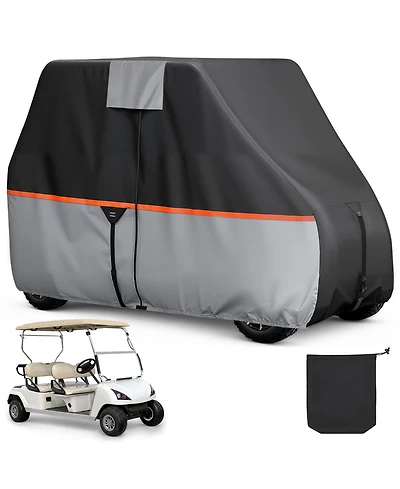 Sugift 420D Waterproof Golf Cart Cover for 2 Plus 2/4 Passenger Carts