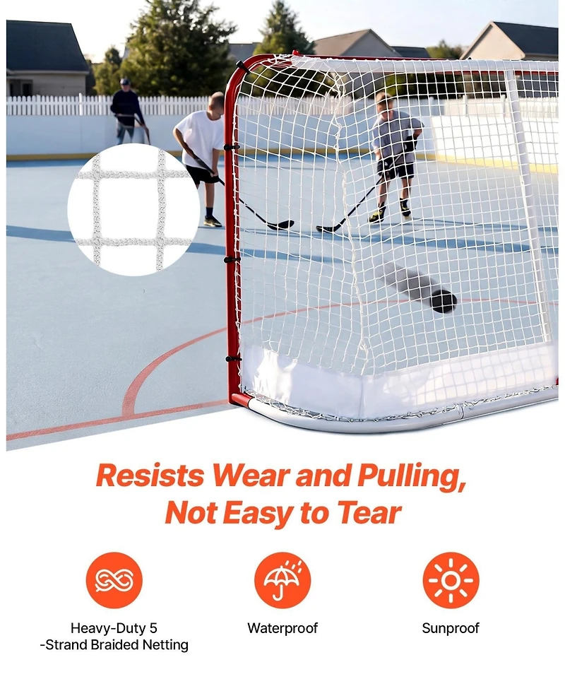 Sugift Heavy-Duty Steel Street and Roller Hockey Goal Net for Indoor Outdoor Training