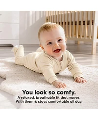 KeaBabies Soothe Sleep N' Play Footed Pajama, 2-Pack Cotton Baby Sleepers 0-9 Months, Soft Newborn with Mitten Cuffs