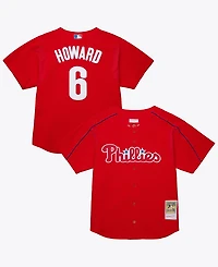 Mitchell Ness Men's Ryan Howard Red Philadelphia Phillies Big Tall Cooperstown Mesh Batting Practice Jersey