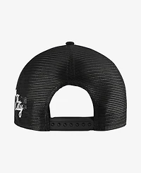 New Era Men's Black Kansas City Royals Side Script 9FORTY A-Frame Trucker Adjustable Hat