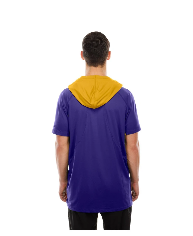 New Era Men's Purple Minnesota Vikings Combine Authentic Hooded Raglan Short-Sleeve T-Shirt