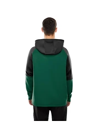 New Era Men's Green York Jets Combine Authentic Color Block Raglan Pullover Hoodie