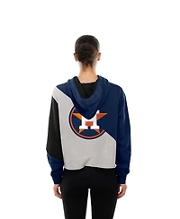 New Era Women's Houston Astros Color Block Cropped Boxy Hoodie