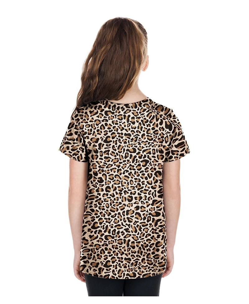 New Era Big Girls Tan Washington Commanders Mom Me Leopard T-Shirt