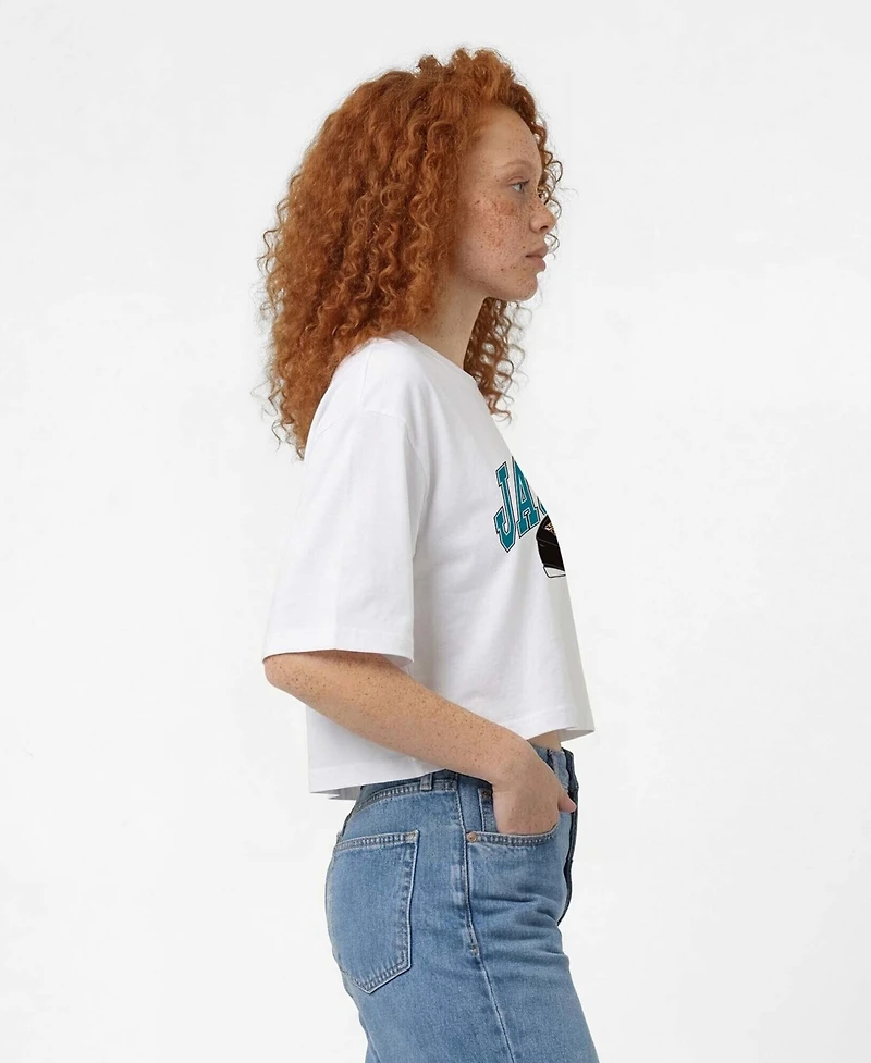 Champion Women's Jacksonville Jaguars Boyfriend Cropped Oversized T-Shirt