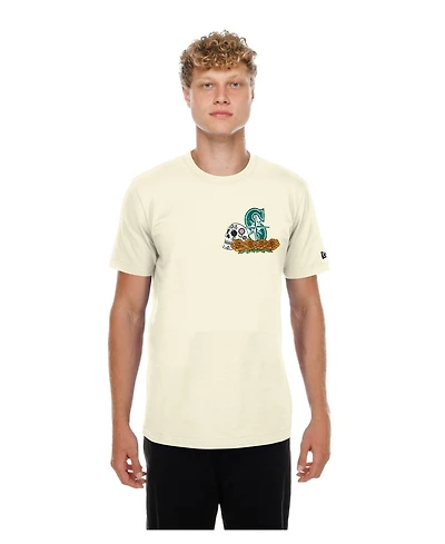 New Era Men's Natural Seattle Mariners Dia de los Muertos Sugar Skull T-Shirt