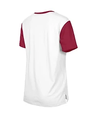 New Era Women's Arizona Cardinals Third Down Color Block Crewneck T-Shirt