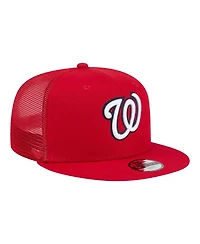 New Era Big Boys and Girls Red Washington Nationals 9FIFTY Trucker Snapback Hat