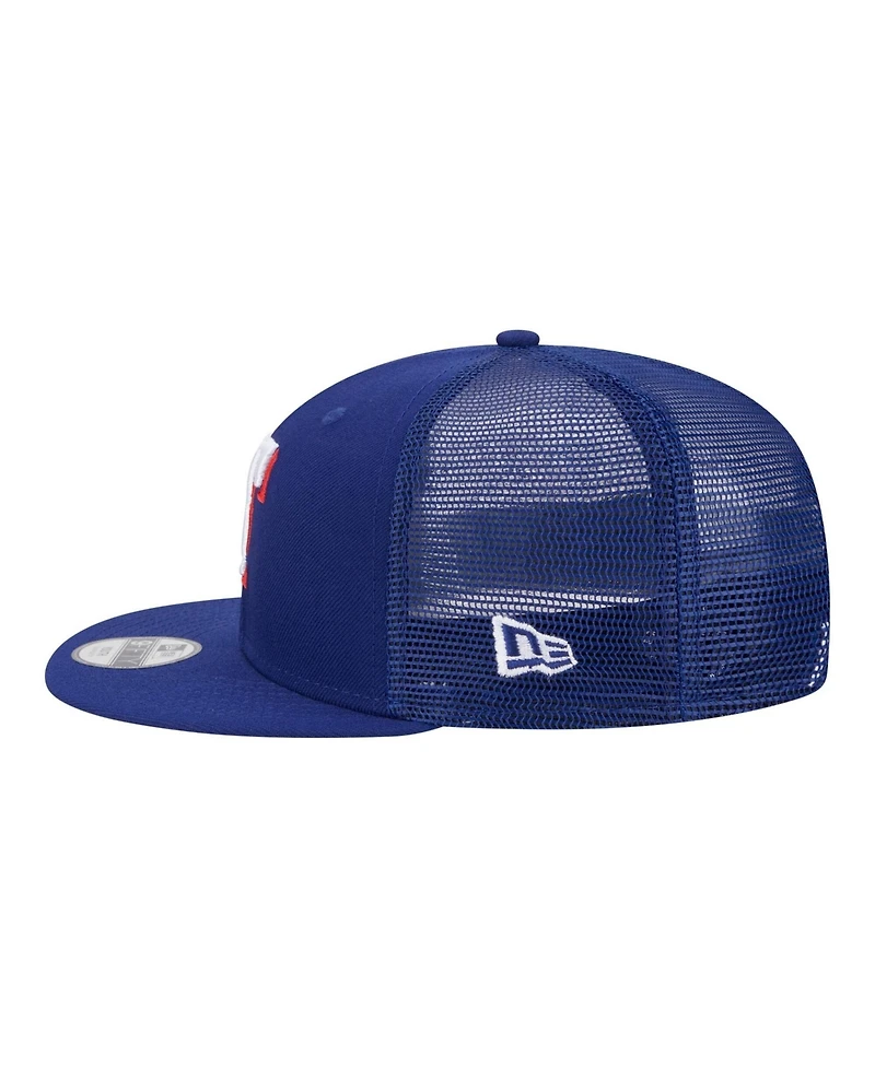 New Era Big Boys and Girls Royal Texas Rangers 9FIFTY Trucker Snapback Hat