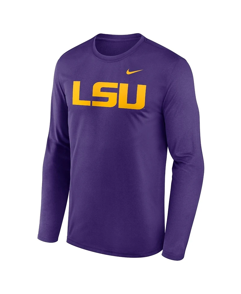 Nike Men's Purple Lsu Tigers Primetime Primary Legend Long Sleeve T-Shirt