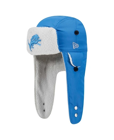 New Era Men's Blue Detroit Lions Sherpa Trapper Hat
