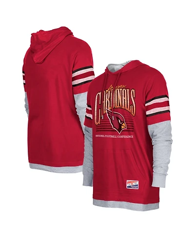 New Era Men's Cardinal Arizona Cardinals Twofer Long Sleeve Hooded T-Shirt