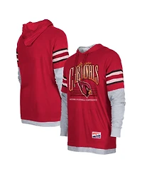 New Era Men's Cardinal Arizona Cardinals Twofer Long Sleeve Hooded T-Shirt
