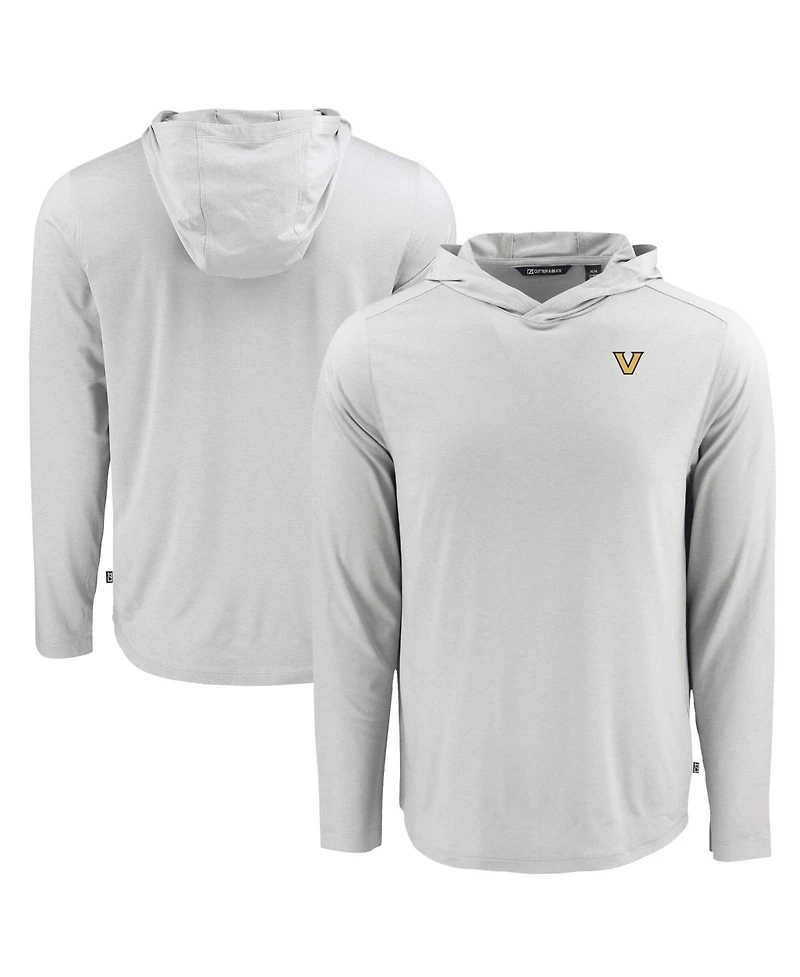 Cutter & Buck Men's Gray Vanderbilt Commodores Coastline Epic Comfort Eco Long Sleeve Hoodie T-Shirt
