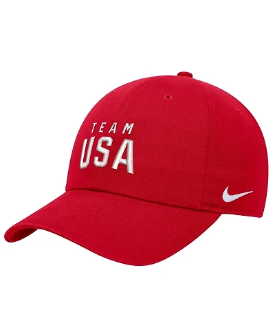 Nike Men's Red Team Usa Club Unstructured Adjustable Dri-fit Hat