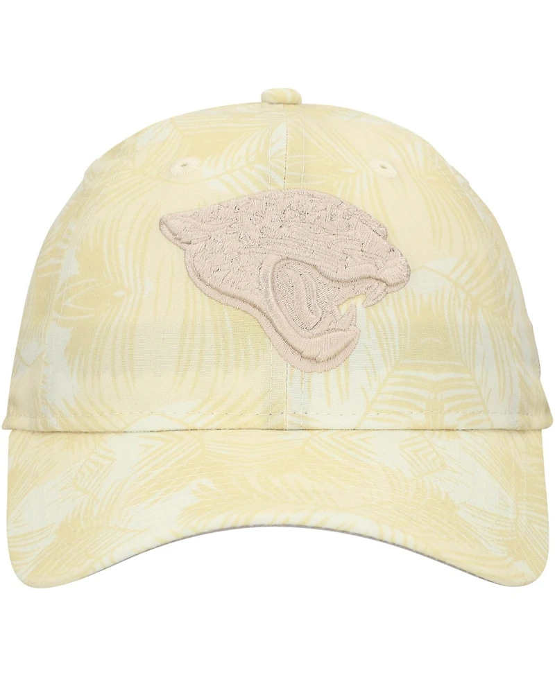 New Era Women's Cream Jacksonville Jaguars Frond 9TWENTY Adjustable Hat