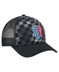 New Era Men's Black San Francisco Giants Gradient 9FORTY A-Frame M-Crown Trucker Adjustable Hat