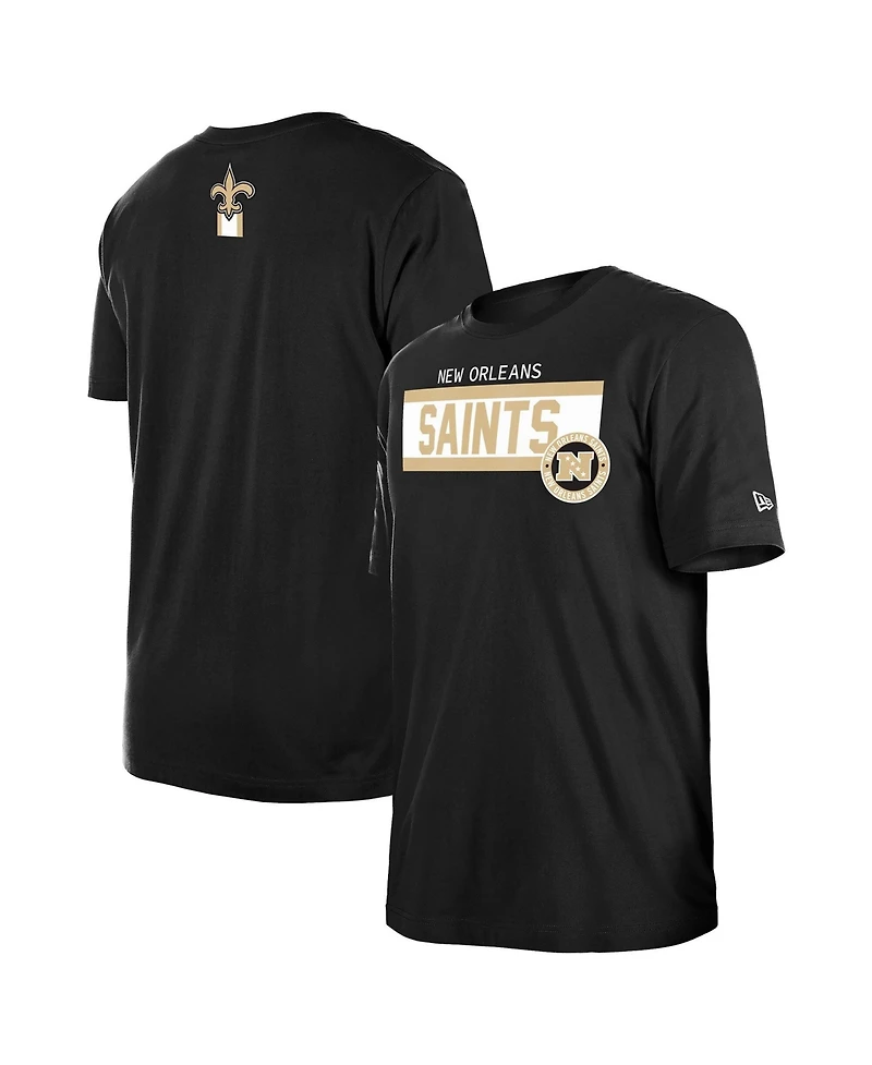 New Era Men's Black Orleans Saints 3rd Down High Density Print T-Shirt