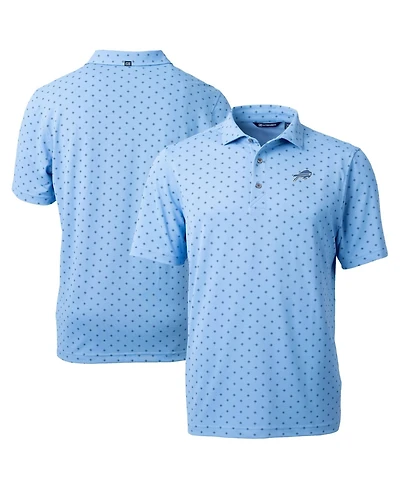Cutter & Buck Men's Powder Blue Buffalo Bills Virtue Eco Pique Tile Print Polo Shirt