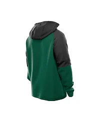 New Era Men's Green York Jets Combine Authentic Color Block Raglan Pullover Hoodie