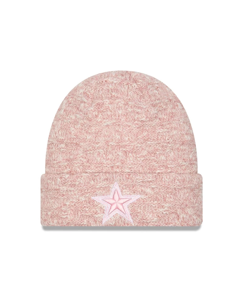 New Era Women's Pink Dallas Cowboys Metallic Cuffed Knit Hat