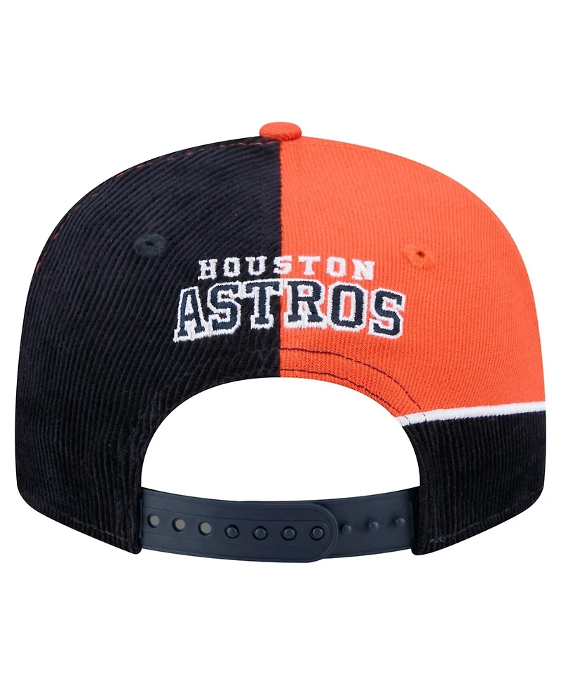 New Era Men's Navy/Orange Houston Astros Retro Split Corduroy Snapback Hat