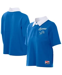 New Era Women's Detroit Lions Throwback Boxy Cropped Cotton-Blend Polo