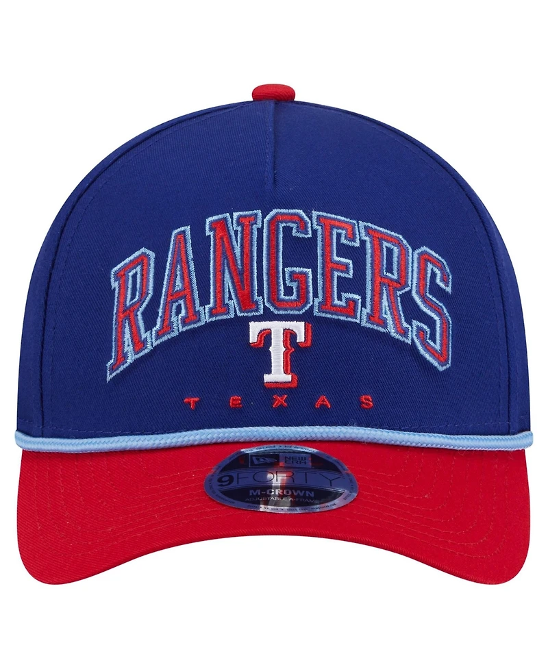 New Era Men's Royal/Red Texas Rangers Arch 9FORTY A-Frame M-Crown Adjustable Hat