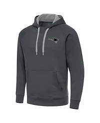 Antigua Men's Charcoal New England Patriots Brushed Carbon Victory Pullover Hoodie
