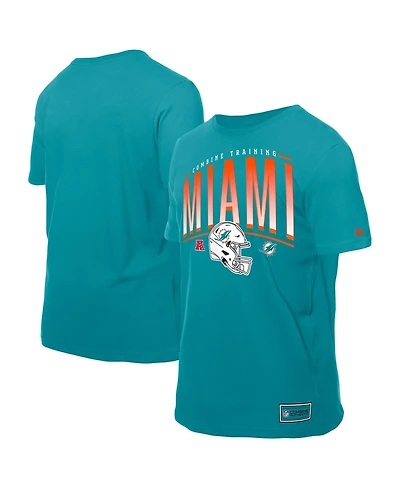 New Era Men's Aqua Miami Dolphins Combine Authentic Training Throwback T-Shirt
