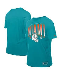 New Era Men's Aqua Miami Dolphins Combine Authentic Training Throwback T-Shirt
