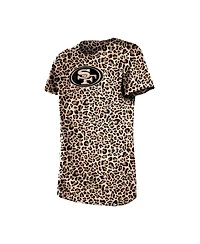 New Era Big Girls Tan San Francisco 49ers Mom Me Leopard T-Shirt